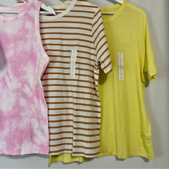 A New Day Women’s Lot of Plus Sized Tank & Tee Shirts Pink Purple Yellow NWT - Picture 3 of 7